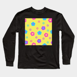 Bib flower 80s colour theme Long Sleeve T-Shirt